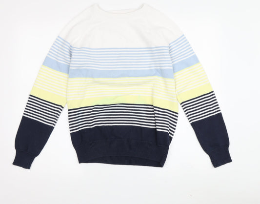 Cotton Traders Women's Multicoloured Striped Jumper Size 8