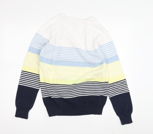 Cotton Traders Women's Multicoloured Striped Jumper Size 8