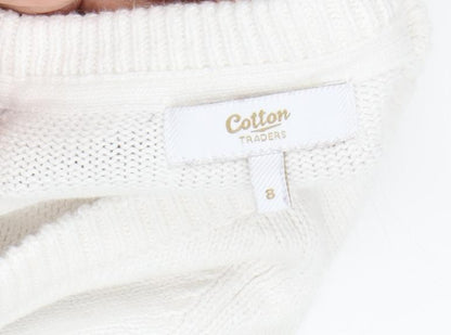 Cotton Traders Women's Multicoloured Striped Jumper Size 8