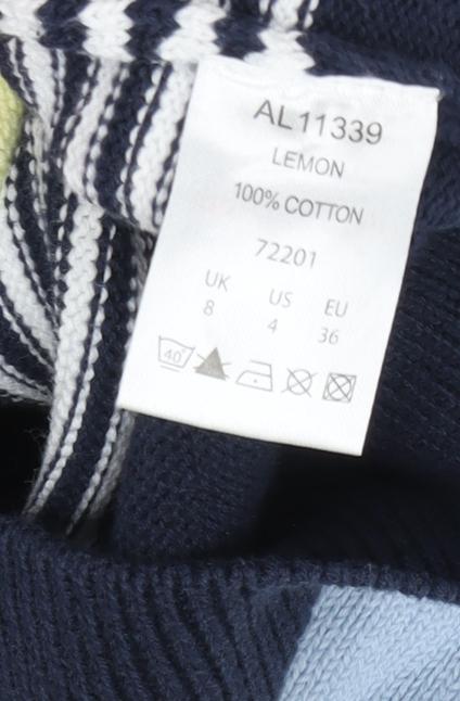 Cotton Traders Women's Multicoloured Striped Jumper Size 8