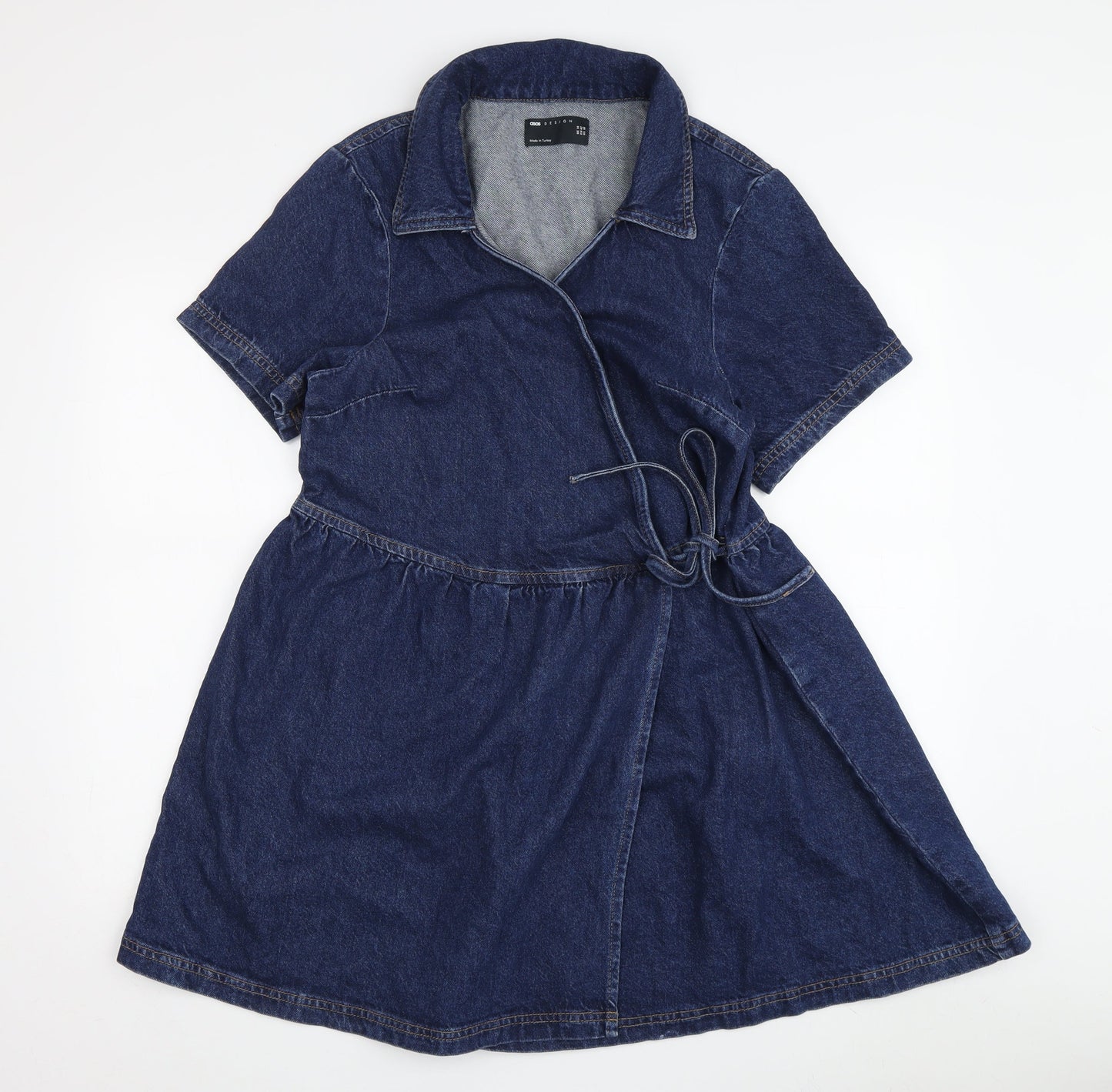 ASOS DESIGN Women's Blue Denim Shirt Dress Size 14