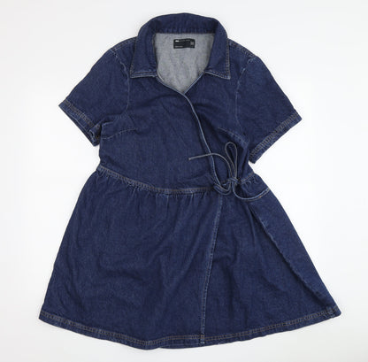 ASOS DESIGN Women's Blue Denim Shirt Dress Size 14