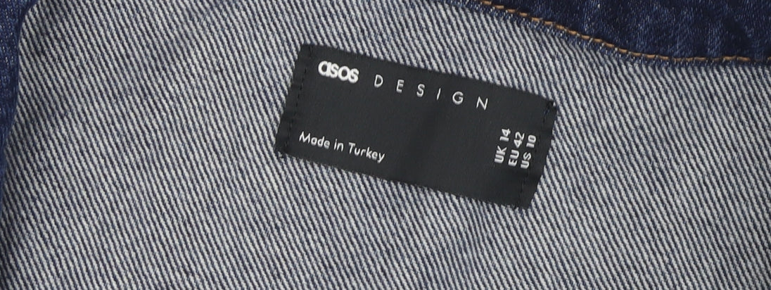 ASOS DESIGN Women's Blue Denim Shirt Dress Size 14