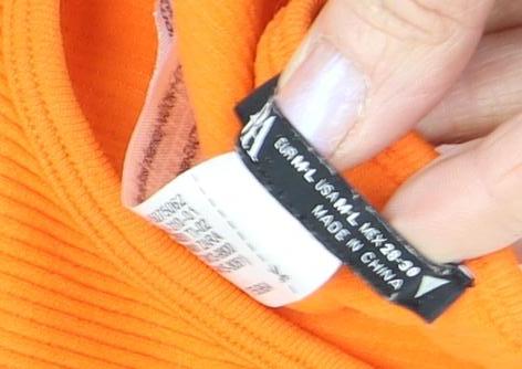 Womens UK Size M Zara Orange Cropped T-Shirt