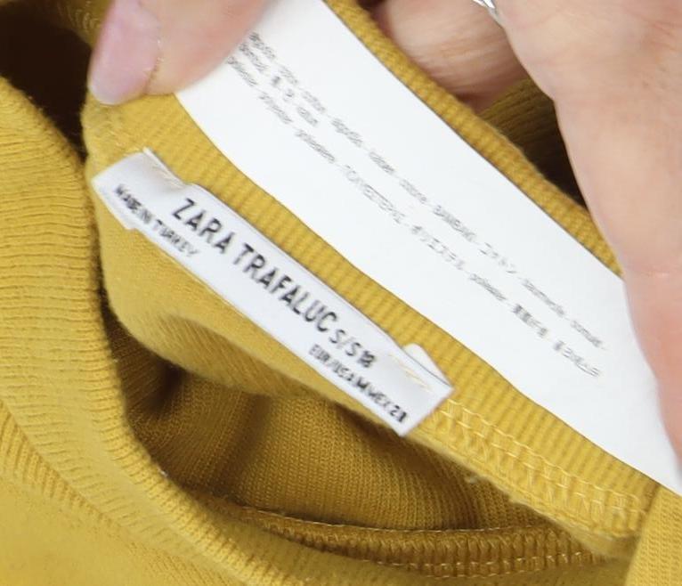 Womens UK Size S Zara Trafaluc Yellow Pullover Jumper