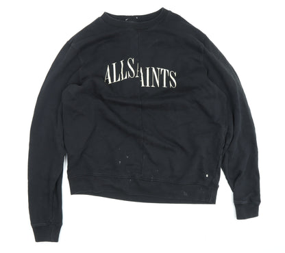 Mens UK Size M AllSaints Black Pullover Sweatshirt