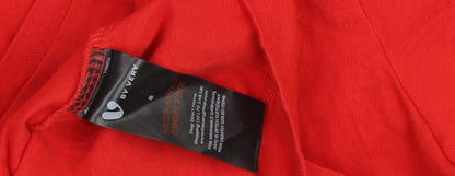 Womens UK Size S Very Red Basic T-Shirt