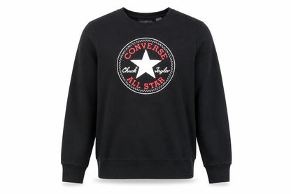 Front view of Converse boys’ black pullover sweatshirt xl logo winter casual