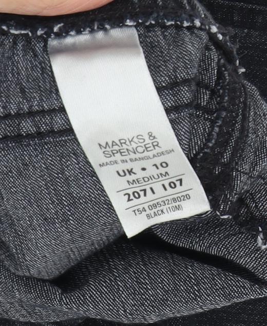 Womens UK Size 10 Marks and Spencer Regular Fit Jegging Black Trousers