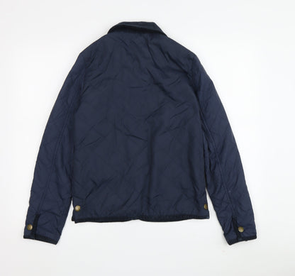 Womens UK Size 8 Jack Wills Blue Quilted Coat