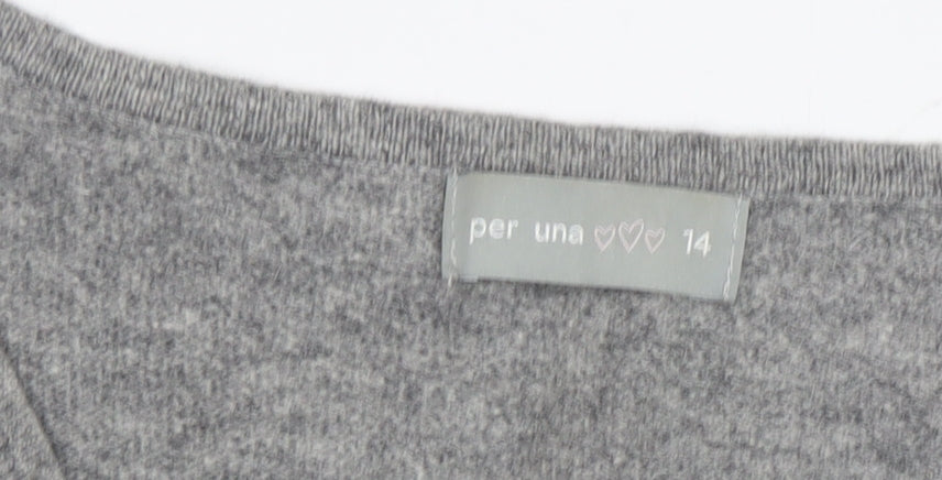 Womens UK Size 14 Per Una Grey Pullover Jumper
