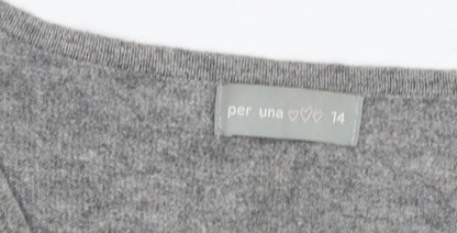 Womens UK Size 14 Per Una Grey Pullover Jumper