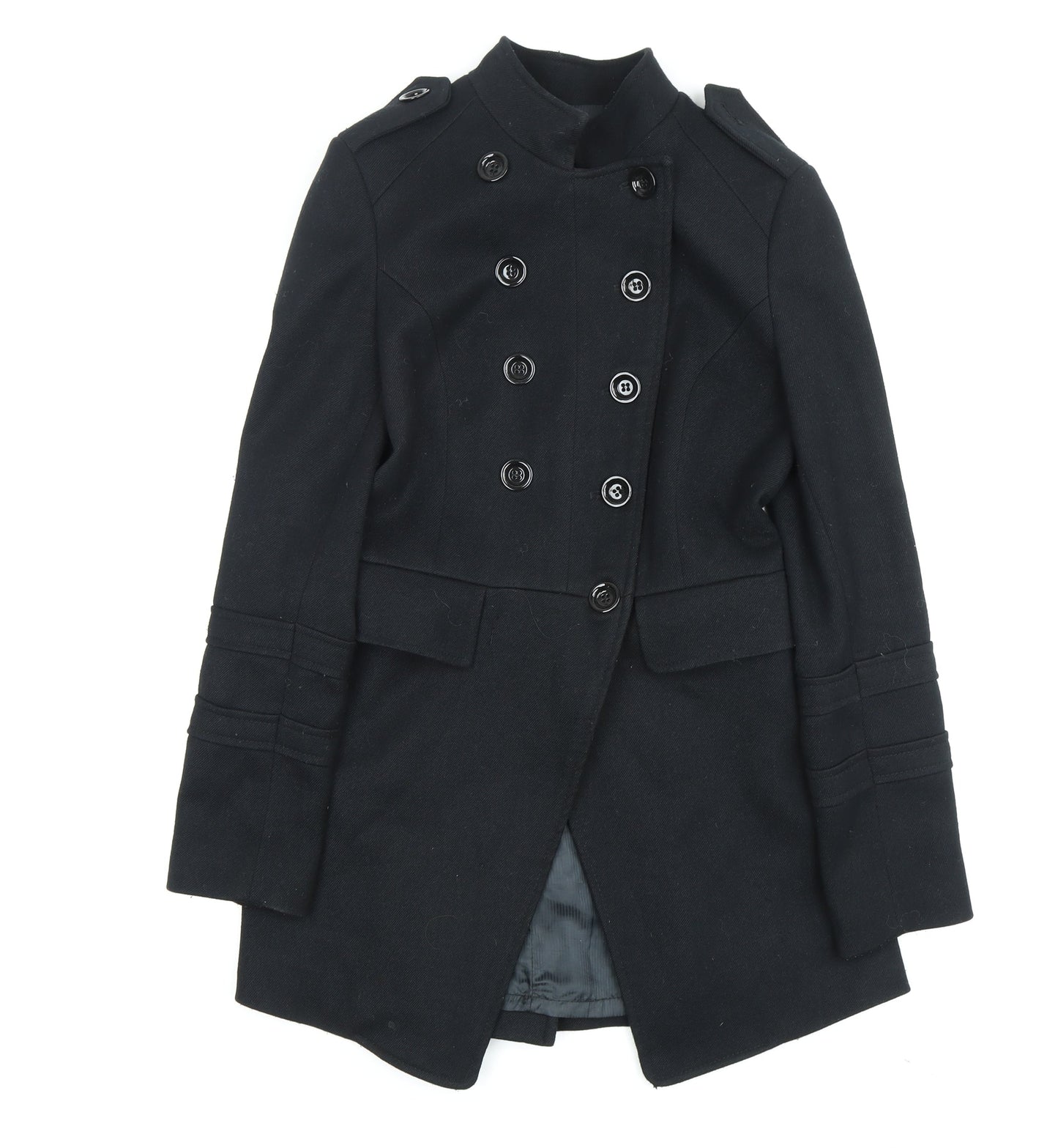Womens UK Size XS Zara Black Military Jacket