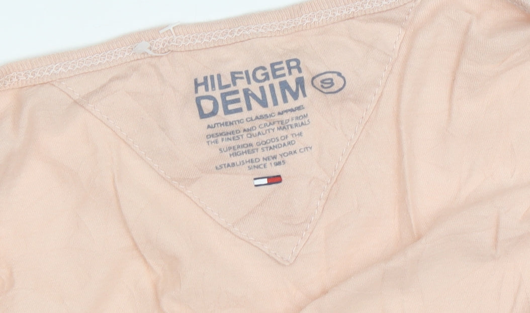 Womens UK Size S Hilfiger Denim Pink Basic T-Shirt