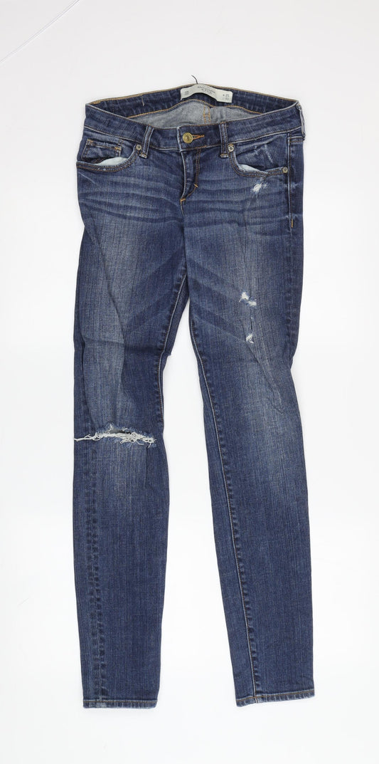 Abercrombie & Fitch Women's Blue Skinny Distressed Jeans