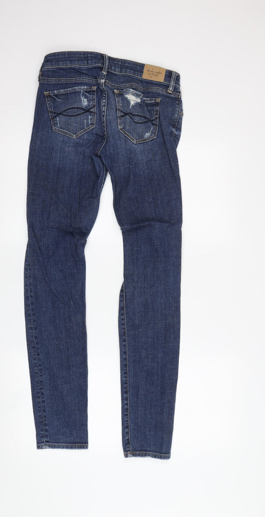 Abercrombie & Fitch Women's Blue Skinny Distressed Jeans