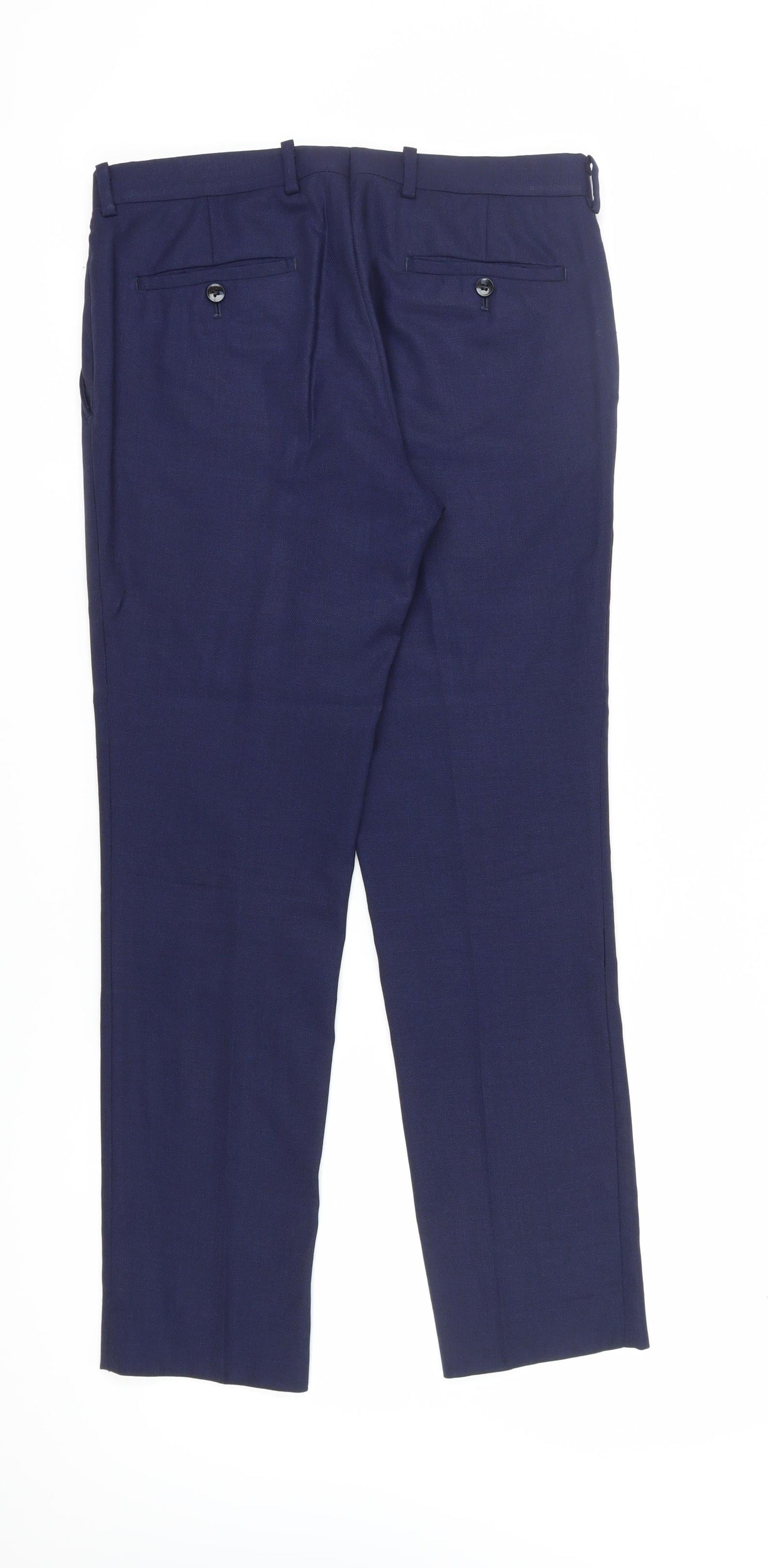 Mens UK Size 32 DKNY Slim Fit Dress Pants Blue Trousers