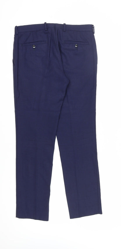 Mens UK Size 32 DKNY Slim Fit Dress Pants Blue Trousers