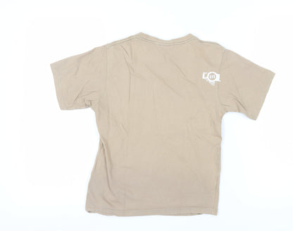 Animal Boys Brown Graphic Print T-Shirt, Size M, Casual Wear