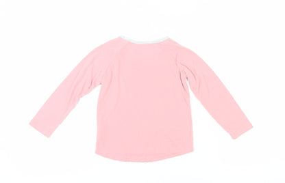DKNY Girls Pink Long Sleeve T-Shirt, Size 5, Pullover Style