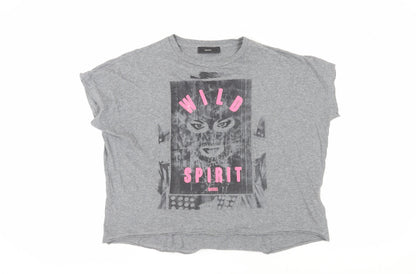 Womens UK Size XS Diesel Grey Basic T-Shirt