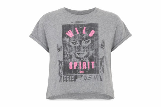Womens UK Size XS Diesel Grey Basic T-Shirt