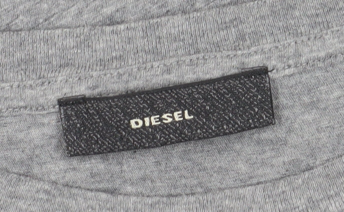 Womens UK Size XS Diesel Grey Basic T-Shirt