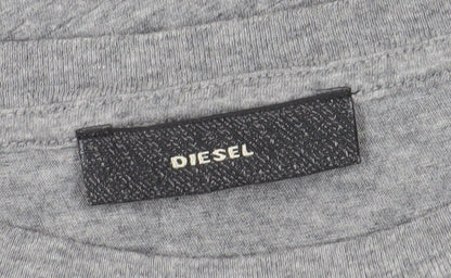 Womens UK Size XS Diesel Grey Basic T-Shirt