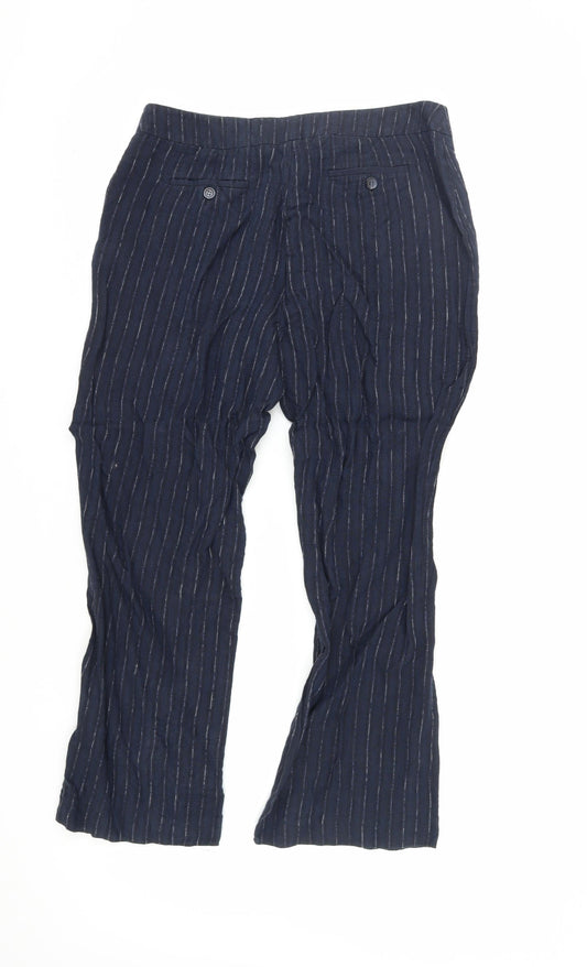 Womens UK Size 12 Viyella Regular Fit Casual Workwear Blue Trousers