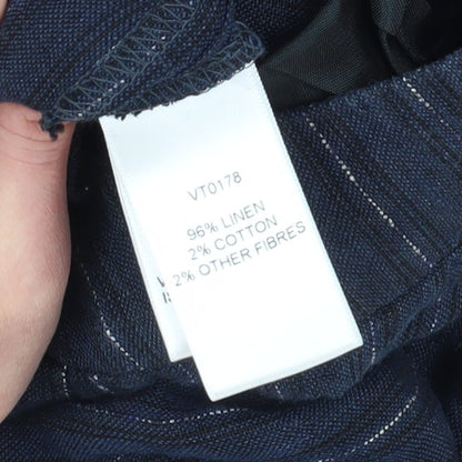 Womens UK Size 12 Viyella Regular Fit Casual Workwear Blue Trousers