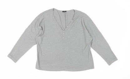 Womens UK Size 10 Massimo Dutti Grey Basic Blouse