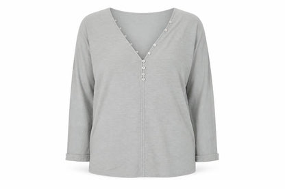 Womens UK Size 10 Massimo Dutti Grey Basic Blouse