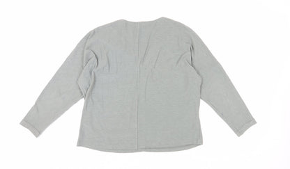 Womens UK Size 10 Massimo Dutti Grey Basic Blouse