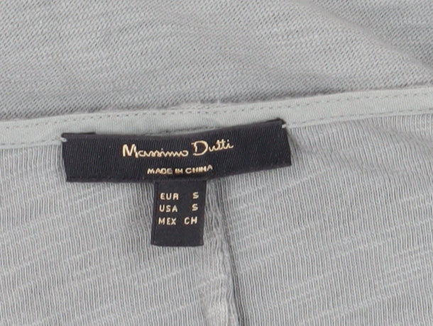Womens UK Size 10 Massimo Dutti Grey Basic Blouse