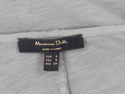 Womens UK Size 10 Massimo Dutti Grey Basic Blouse
