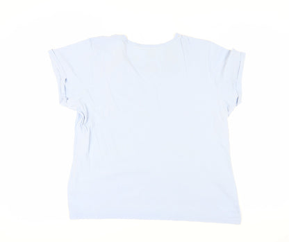 Unisex Adults UK Size 18-20 Looney Tunes Blue Basic T-Shirt