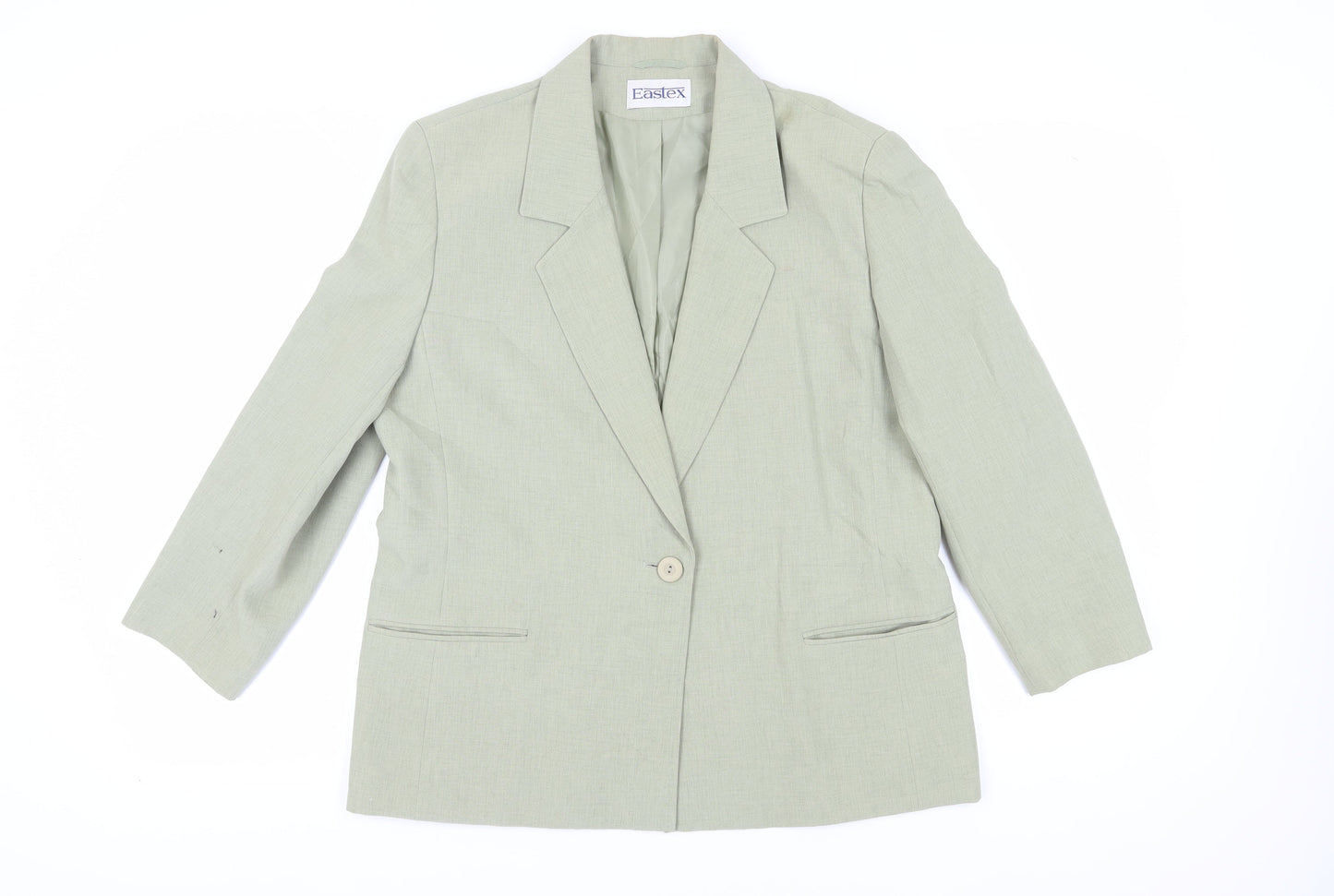 Eastex Women's Green Blazer Size 14, Linen Blend, Lined