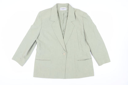 Eastex Women's Green Blazer Size 14, Linen Blend, Lined