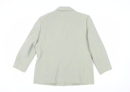 Eastex Women's Green Blazer Size 14, Linen Blend, Lined