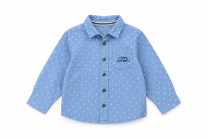 Jasper Conran Boys Blue Anchor Print Button-Up Shirt 2-3 Years