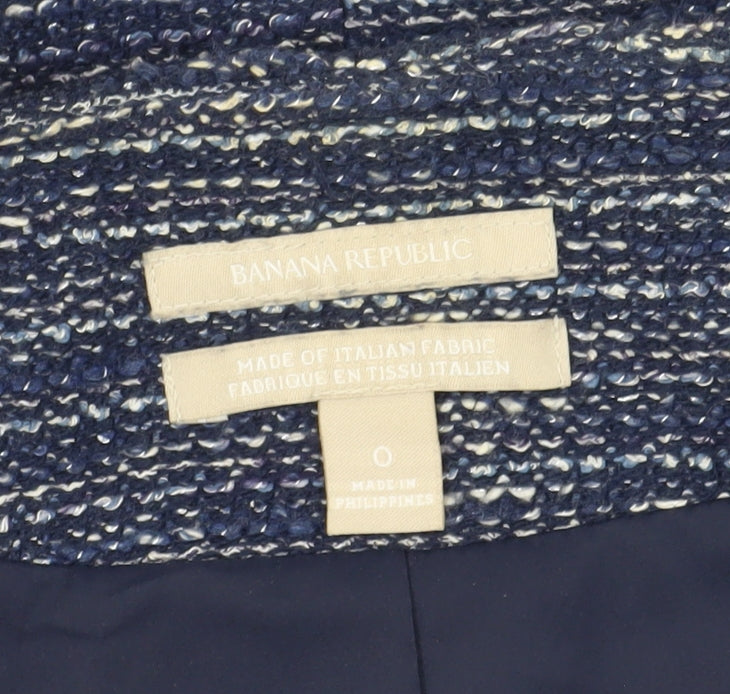 Banana Republic Women's Blue Bouclé Blazer, Size 4