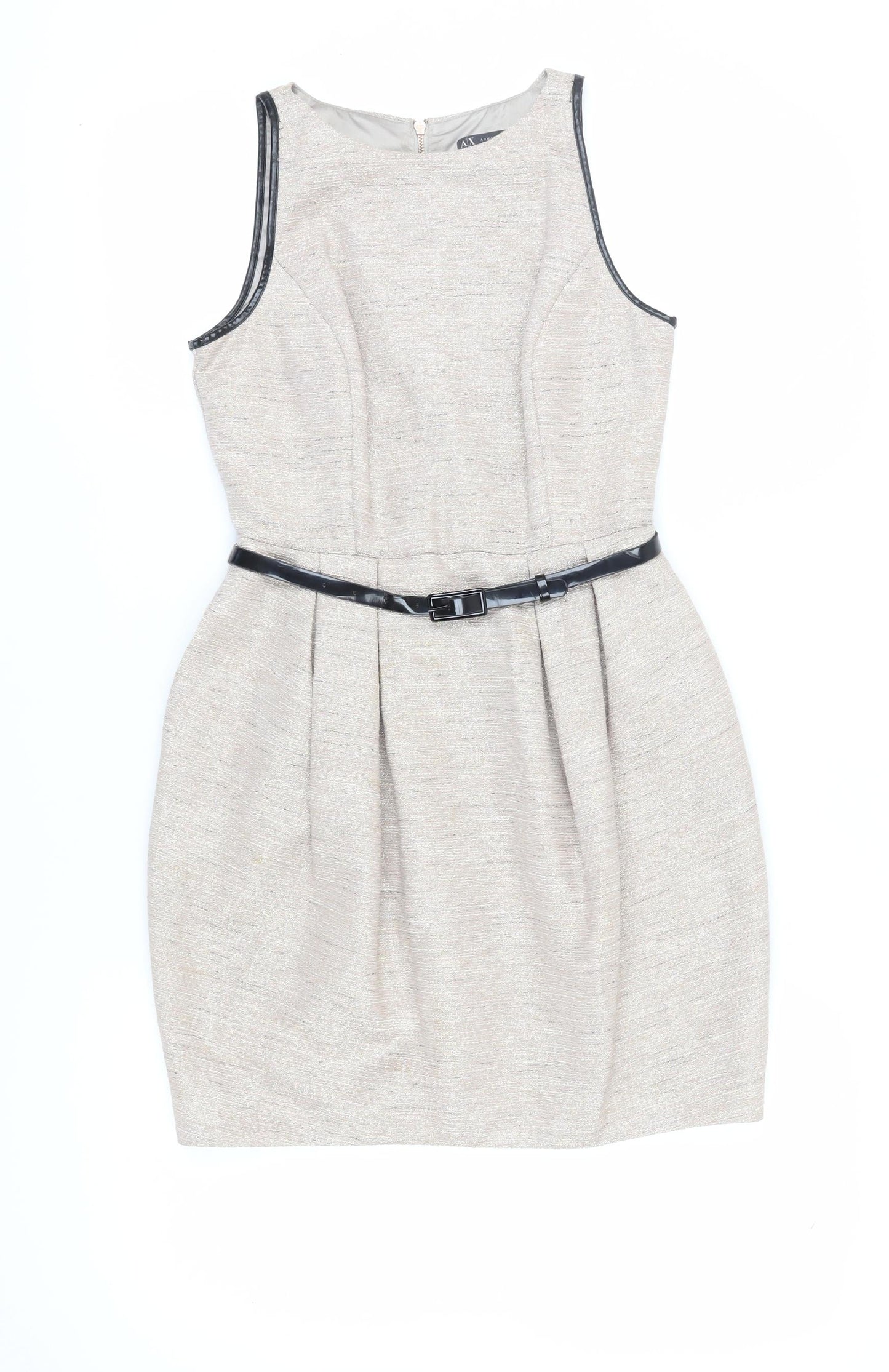 Armani Exchange Women's Beige Sheath Dress, Size 2, Elegant Workwear