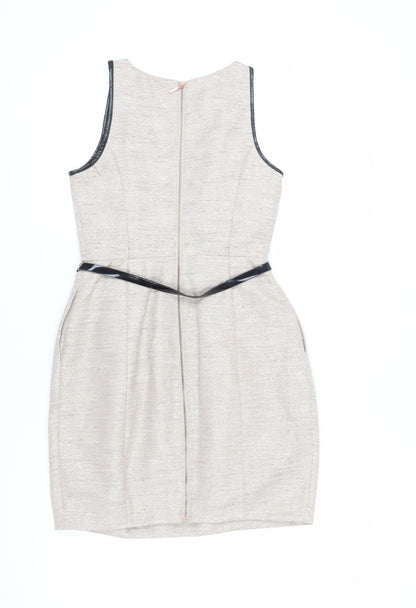 Armani Exchange Women's Beige Sheath Dress, Size 2, Elegant Workwear