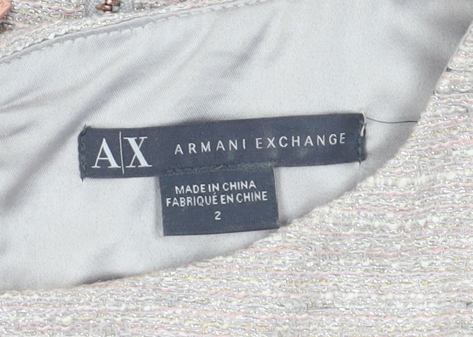 Armani Exchange Women's Beige Sheath Dress, Size 2, Elegant Workwear