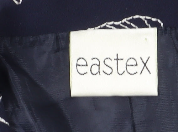 Eastex Women's Blue Floral Blazer, Size 18, 3/4 Sleeve