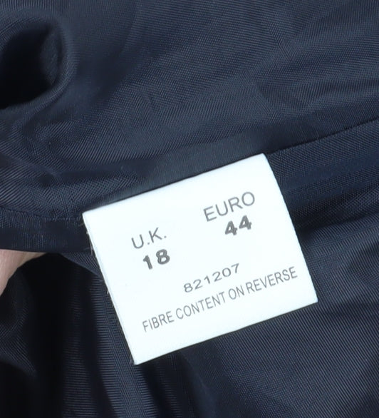 Eastex Women's Blue Floral Blazer, Size 18, 3/4 Sleeve