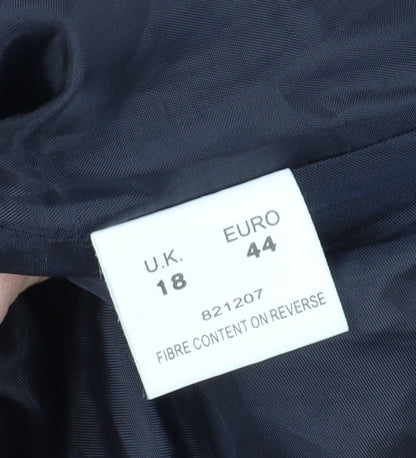 Eastex Women's Blue Floral Blazer, Size 18, 3/4 Sleeve