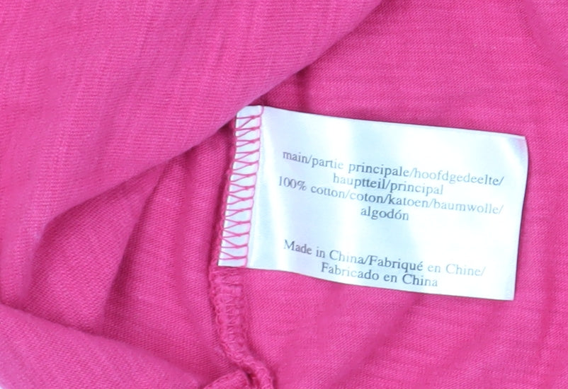 Laura Ashley Pink Women’s T-Shirt, Size 8, Crochet Accent