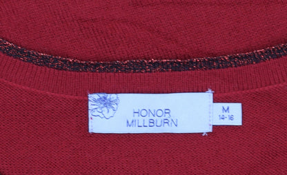 Honor Millburn Women's Red Open Cardigan M