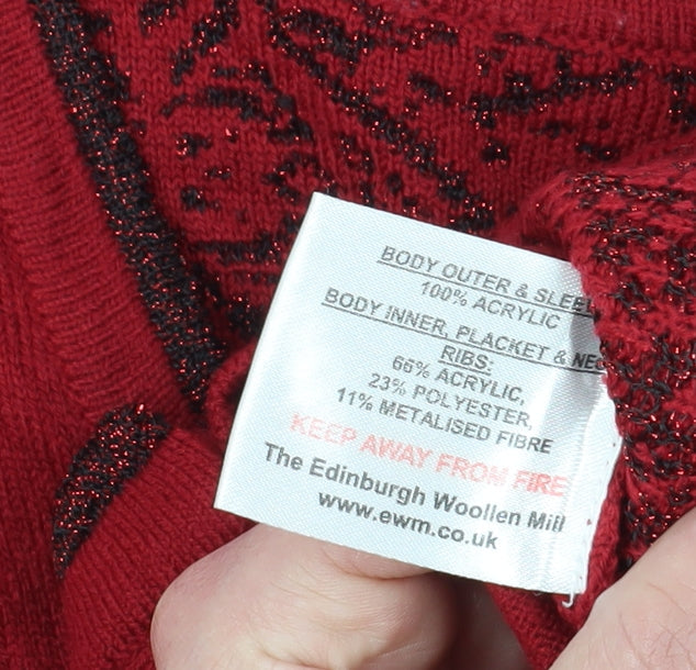 Honor Millburn Women's Red Open Cardigan M